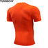 Fashion pure color T-shirt Men Short Sleeve compression tight Tshirts Shirt S- 4XL Summer Clothes - menochic